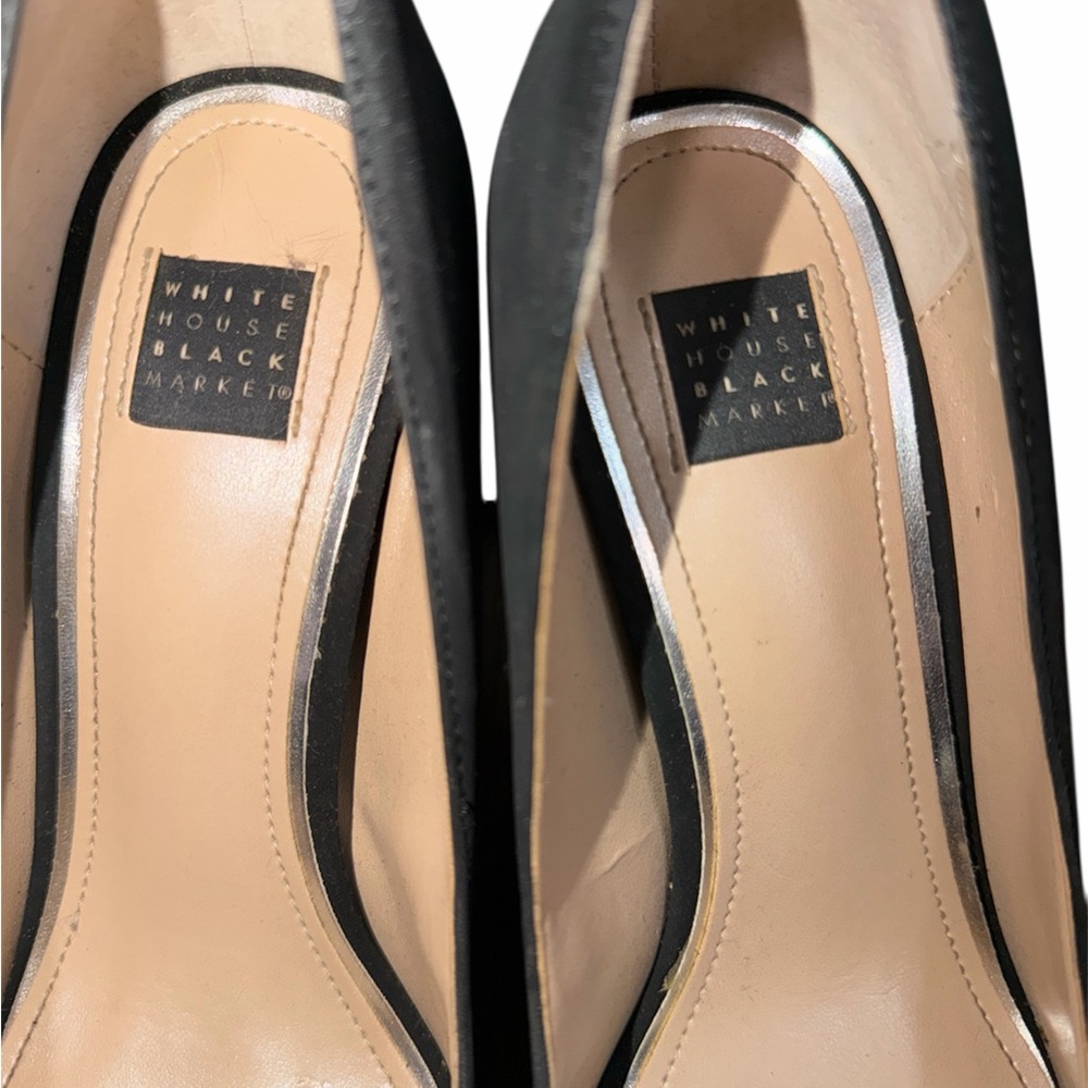 White House Black Market Black Heels with Sparkling Accents - Picture 2 of 4